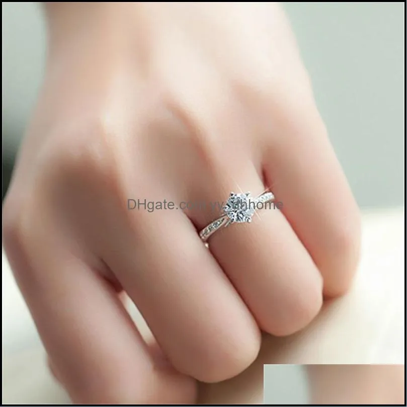 HBP fashion Ring luxury new hand decoration women`s Micro set 8-heart 8-arrow super flash 6-claw commemorative 3A zircon ring 279 T2