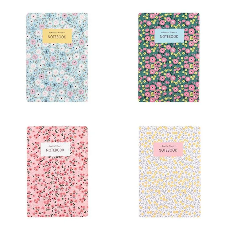 Anteckningar PCS A5 Notebook Floral Pattern Journal 64 Sidor Fodrade pappersnotsböcker för Work Office Home School eller BusinessNotepads