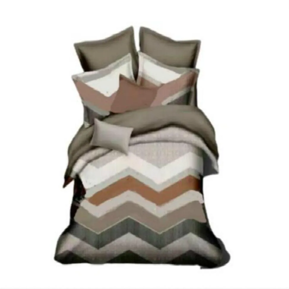 春の夏の最新の寝具カバーセットファッション印刷チャイルドアダルトシートカバーレトロ4ピースパターン寝具セット002239G
