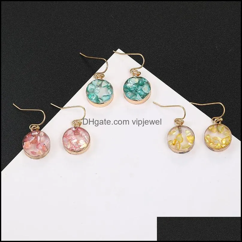 new resin shell paper waterdrop dangle earring geometric golden plated dangles earring charm fashion jewelry for women girl hot sale-y