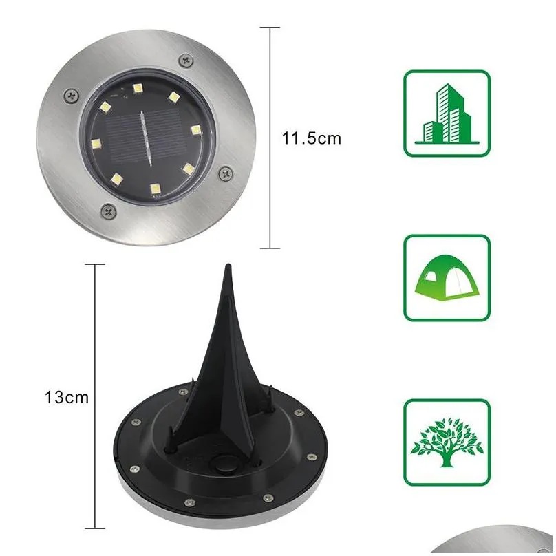 solar powered ground light waterproof garden pathway deck lights with 8 leds solar lamp for home yard driveway lawn road