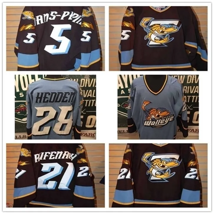 Chen37 C26 Nik1 New Customize ECHL 2010-11 Toledo Walleye 28 Mike Hedden 5 Simon Danis Pepin Mens Womens Kids Лучшее качество Дешевые хоккейные майки Goalit Cut