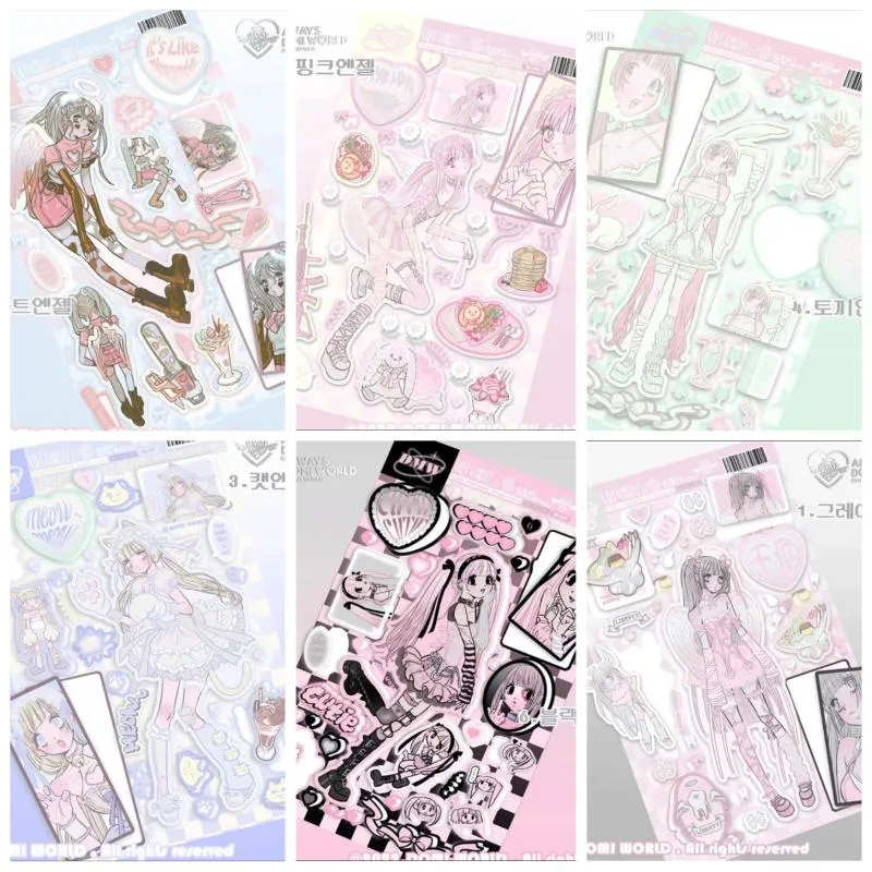 Cadeau Wrap Coréen Ins Sweet Kawaii Fille Thème Goo Carte Autocollant DIY Scrapbook Mobile Téléphone Cas Journal Star Chasing DécorationGift WrapGift