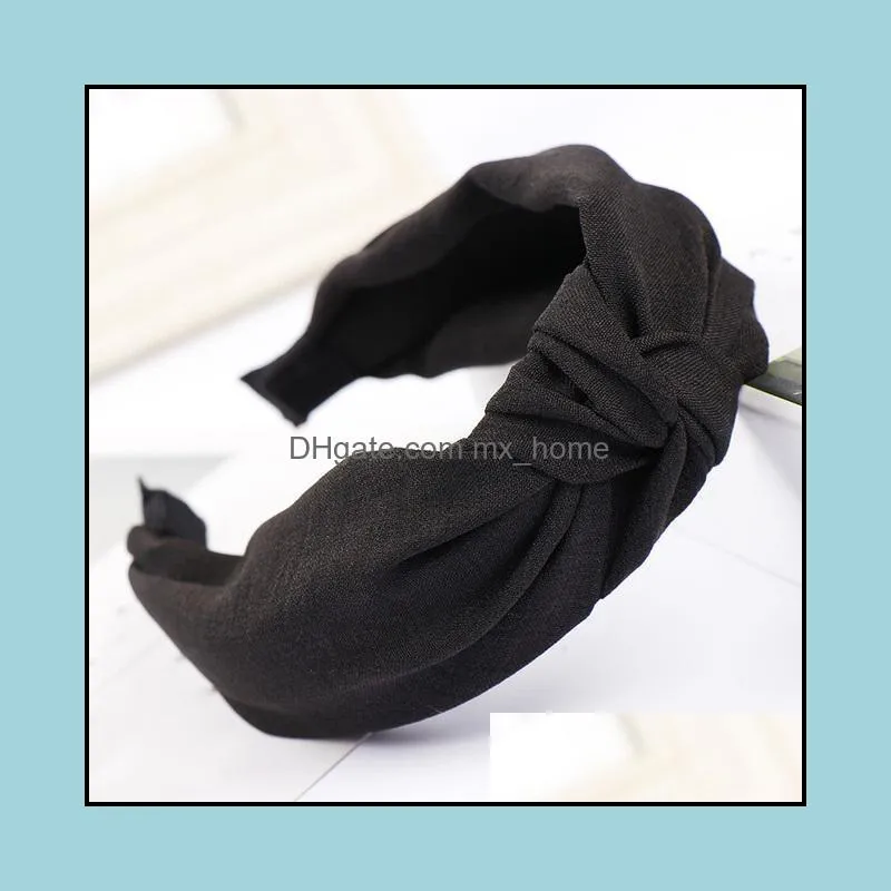 headband solid twist hairband bow knot cross tie cloth headwrap hair band hoop headwear hair bands accessories