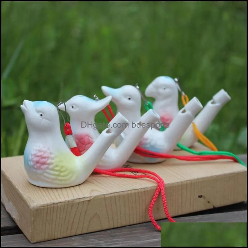 Creative Water Bird Whistle Clay Birds Ceramic Glazed Song Chirps Bathtime Kids Toys Gift Christmas Party Favor 2181 V2