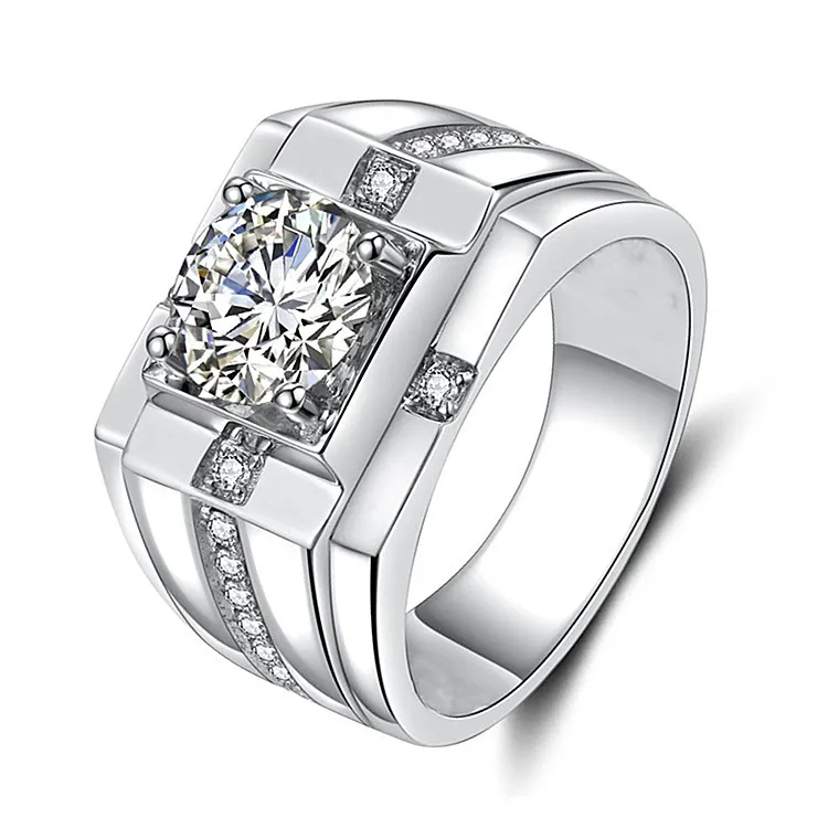 anel de prata para homens moda de moda Diamante ao vivo anel de diamante aberto casal de casal anéis Tanabata presente do dia dos namorados