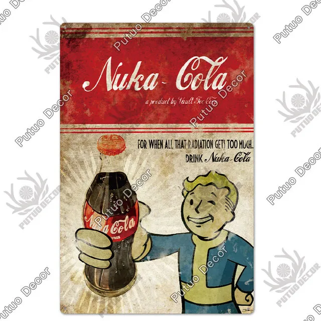Nuka Cola Tin Sign Wall Art For Man Cave ,Art Poster For Bar Pub