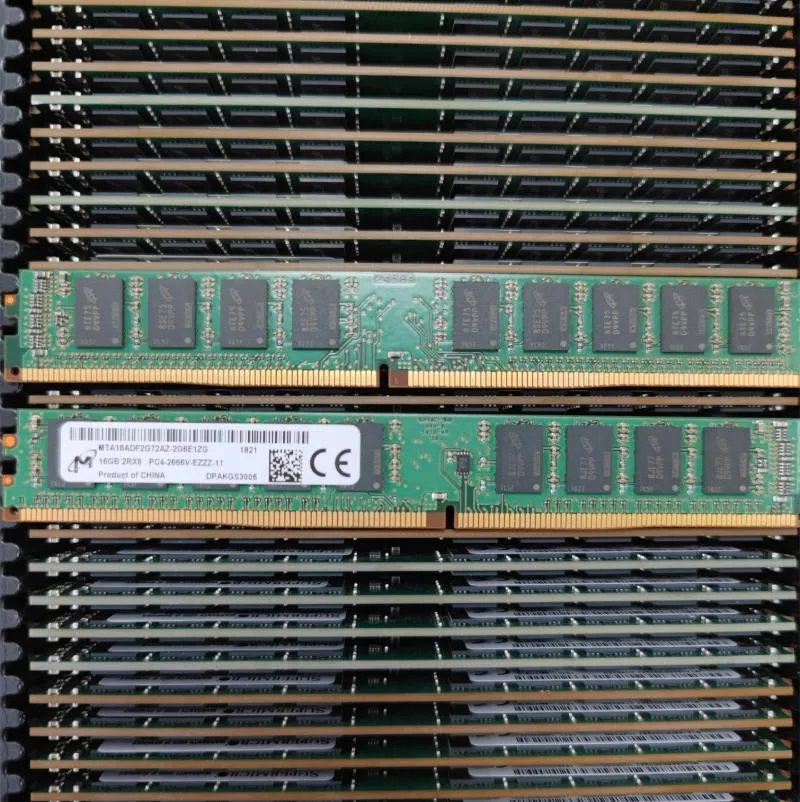 Rams Micron DDR4 ECC RAM 16GB 2666MHz VLP 2RX8 PC4-2666V-EZZZ-11 Server Desktop MemoryRams