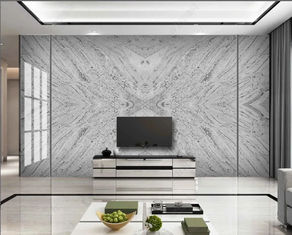 3D wallpaper mural HD Dali white marble TV background mural living room bedroom photo wallpapers home improvement