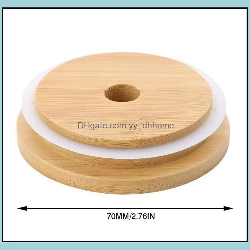 ups bamboo cap lids 70mm 88mm reusable wooden mason jar lid with straw hole and silicone seal fast free delivery
