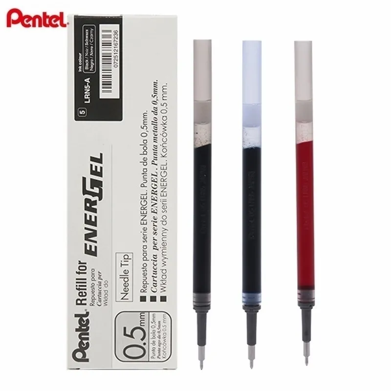 12pcsbox pentel energel x dolum iğne ucu lrn5 jel mürekkep dolumu BLN75105 0,5 mm karadavuklu renk y200709