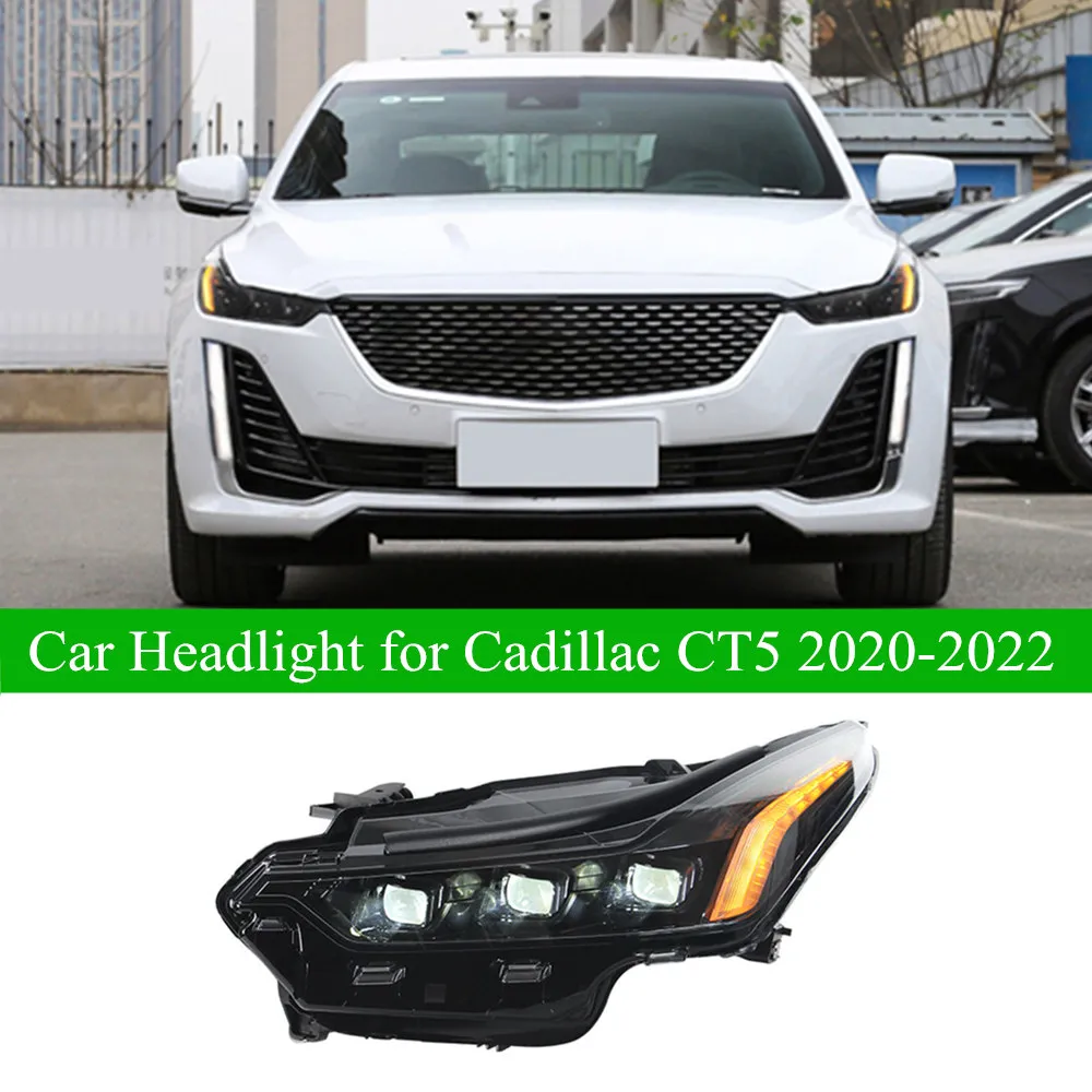 LED Daytime Light Light dla zespołu reflektorów Cadillac CT5 2020-2022 Dynamiczny skrętu Sygnał Sygnał Lampa samochodowa Automatyczne akcesoria