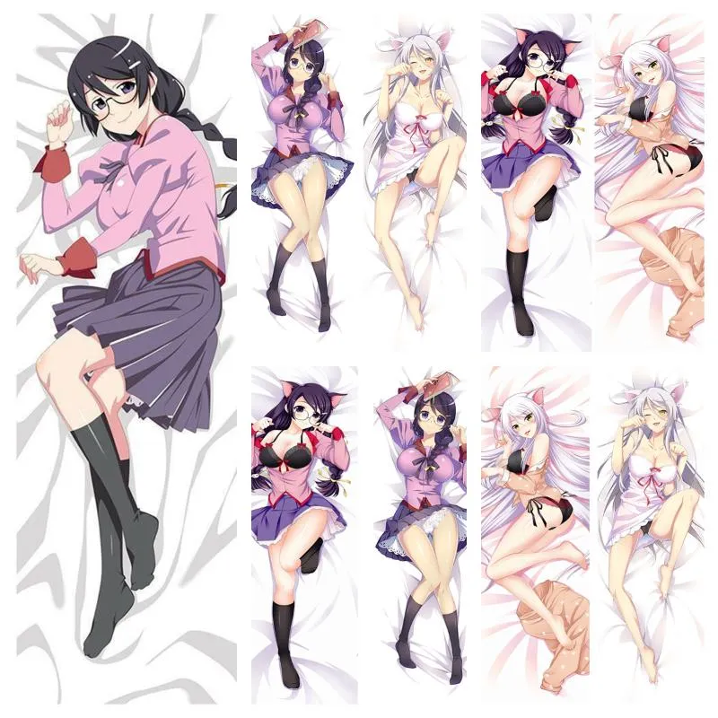 Kissen Japanische Anime Bakemonogatari Hanekawa Tsubasa Umarmung Körper Abdeckung Dakimakura Dekorative Fall DIY CustomizedPillow