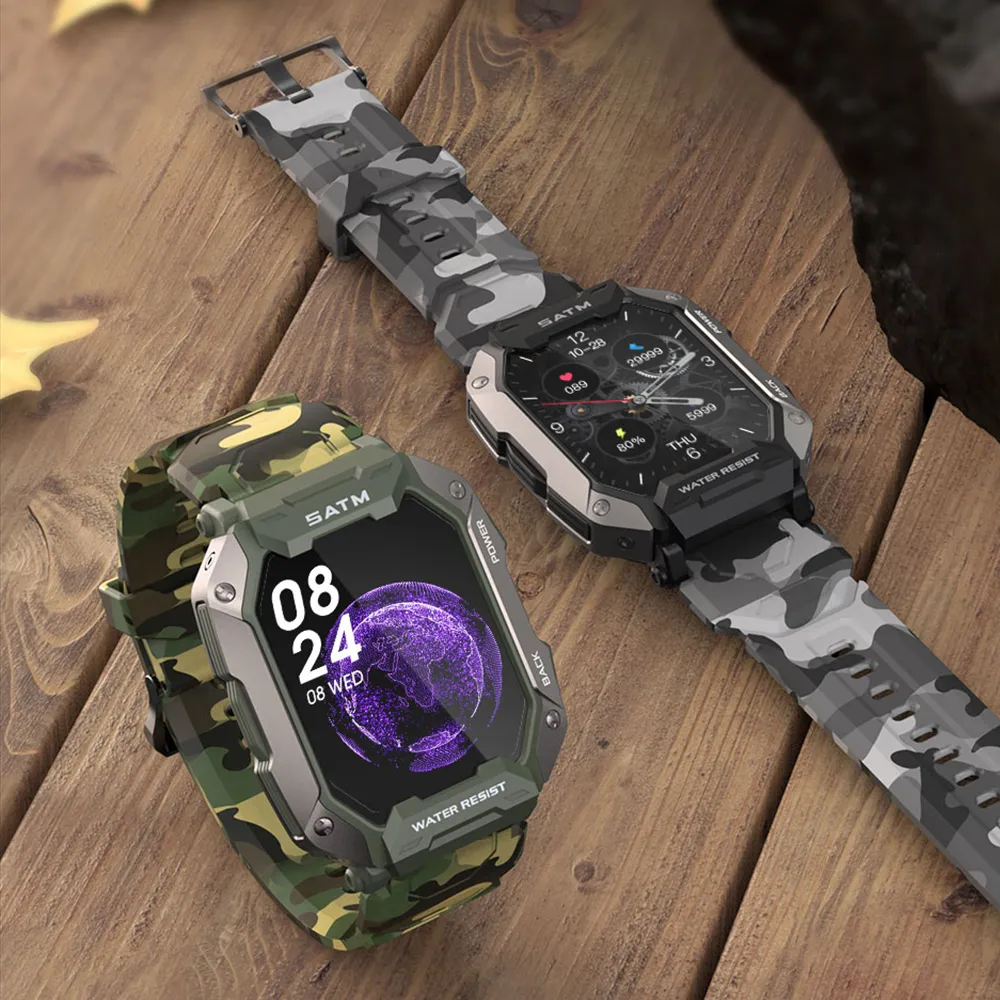 Новые умные часы Men 5ATM Водонепроницаемые 1,71 -дюймовые HD Professional Outdoor Smart Watch Man для плавания часов для Android iOS