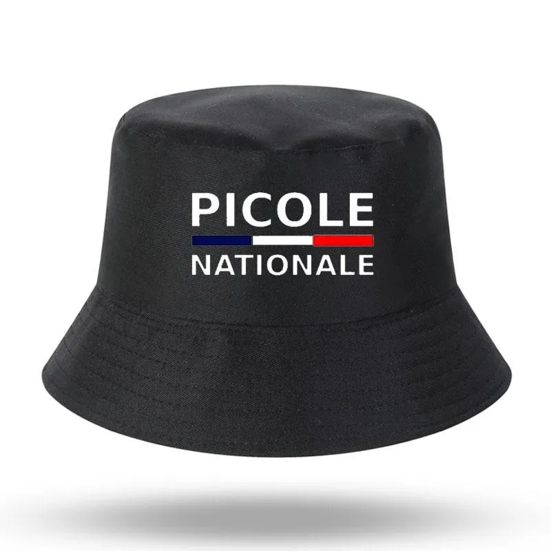 베레모 Picole Nationale Print 남성 여성 버킷 모자 야외 파나마 낚시 모자 어부 Hatberets