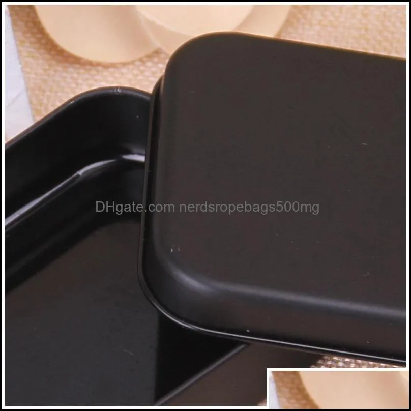 Rectangle Tin Box Black Metal Container Tin Boxes Candy Jewelry Playing Card Storage Boxes Gift Packaging 248 V2