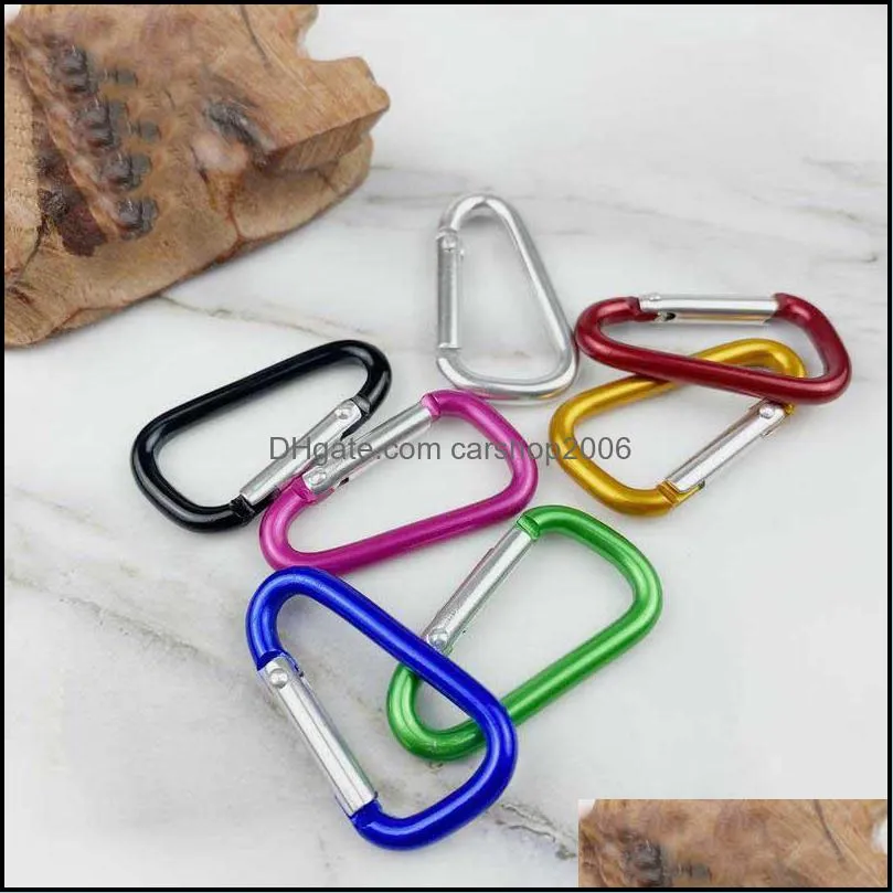 d-shaped carabiner aluminum key rings clip hook for camping hiking colorful outdoor carabiners hooks keychains holder free dhl