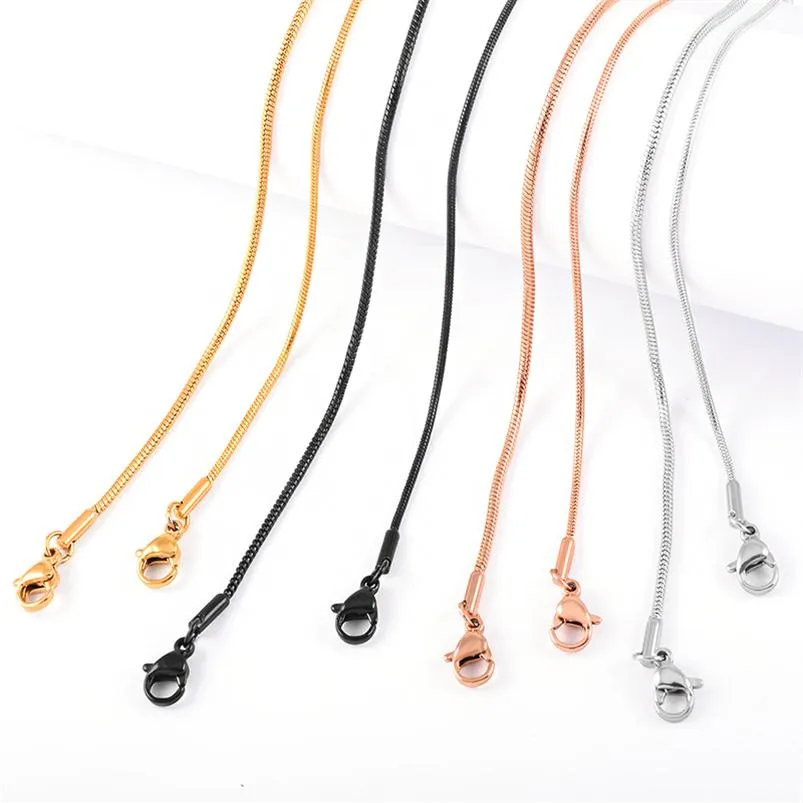 Top Quality Pendant Necklace 316L Stainless Steel Snake Chain 4 Multi-colors Necklace Chains Male/Female Jewelry Chains2963