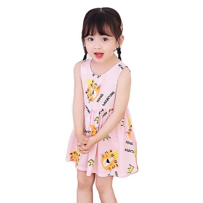 Girl's Dresses 1-7 Years Baby Girls Sleeveless Kids Clothes Summer Princess Dress Children Party Ball Pageant Outfit ClothingGirl's