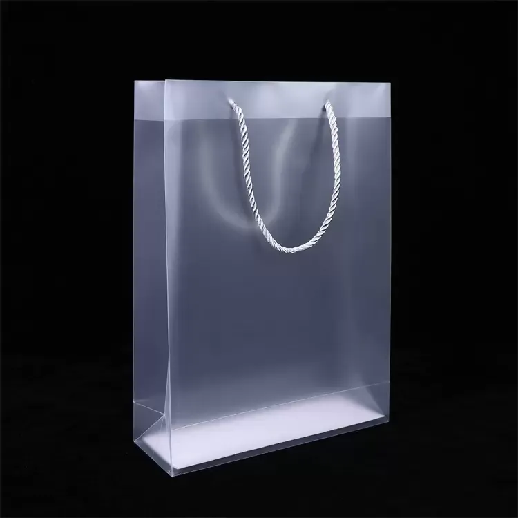 14x10x15 Frosted Plastic Clear Shopping Bags Transparent Plastic
