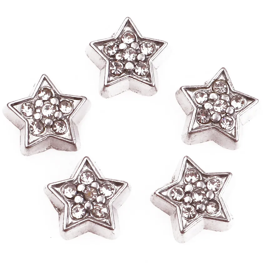 20pc/Lot Rhinestones Star Floating Locket Charms DIY سحق سبيكة مناسبة لمجوهرات الأزياء للأزياء Magnetic Living الذاكرة