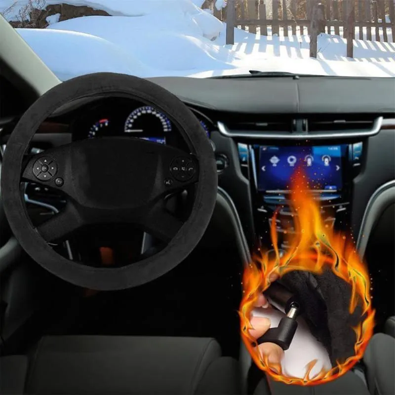 تغطي عجلة القيادة 38 سم سعة سخان عالمية تغطية الشتاء دافئة مريحة لتدفئة التدفئة