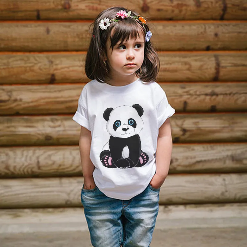 Étagères t-shirt enfants garçons et filles imprime des t-shirts de conception Pandas bambou ours polaires danse Kawaii Harajuku t-shirts mignons 220620