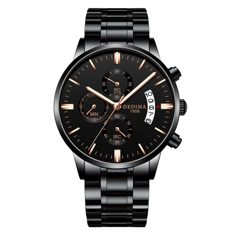 2022 Gold Watch Top Brand Luxury Men смотрит на водонепроницаемые кварцевые наручные часы Relogio Masculino Business Man Watch Gift D3