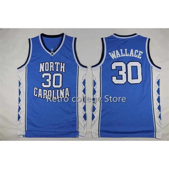 Sjzl98 30 Rasheed Wallace North Carolina Tar Heels Basketball-Trikots Herren genähte Stickerei