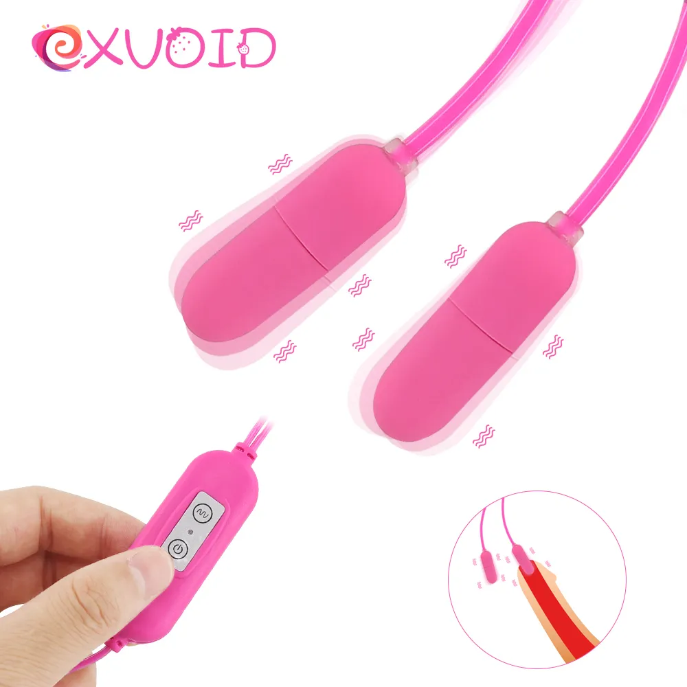 EXVOID Mini Bullet Vibrator G-spot Massager Double Egg USB Penis Plug Adult Products Urethral Dilator sexy Toys for Men