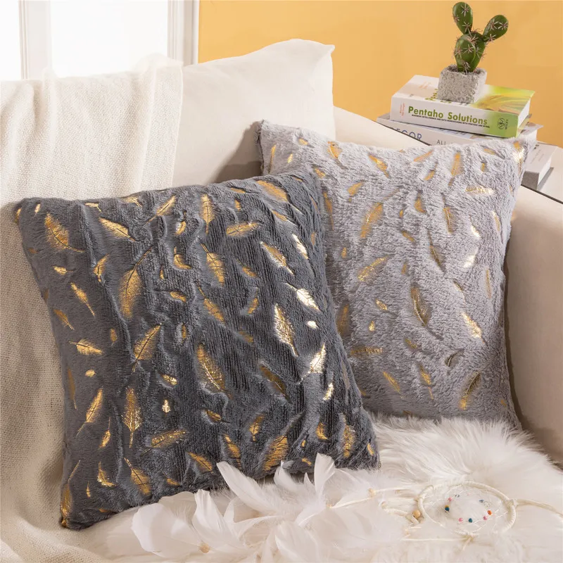 وسادة وسادة وسادة topfinel يغطي الإقرار الفانيلا رمي الريش الذهبي تغطية وسادة وردي لأريكة السرير متعددة الألوان 45x45cm 220623