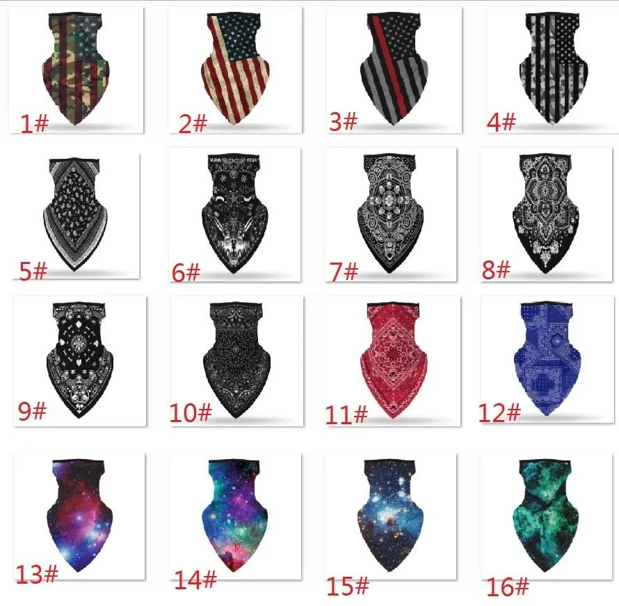 US Flag Face Bandana Neck Party Masks Gaiter Sun UV Dust Protection Reusable Half Scarf Motorcycle Cycling Mask For Men Women HH9-3141