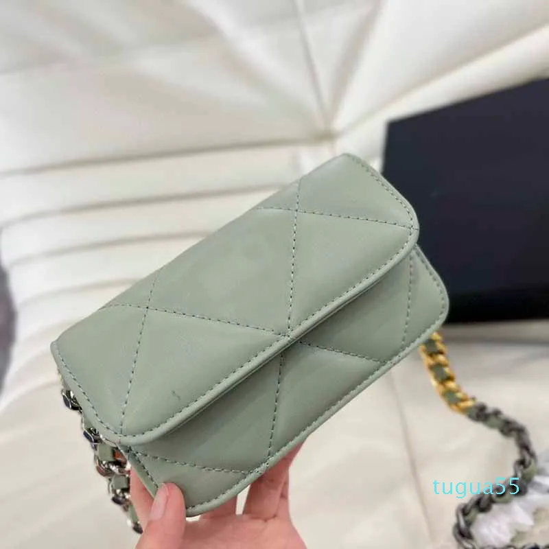 Designer Women Small Flap Mini Bag Wit Zwart Groene schoudertassen Klassieke handtas Multicolor metaal Oversized ketting