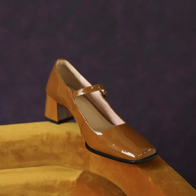 Платье обуви размер 42 евро женщины кожаные каблуки женская карьера карьера коренастые каблуки просты