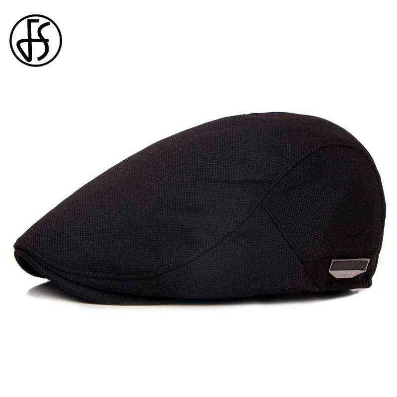 Fs Mode Casquettes Plates Pour Hommes Béret Chapeau Unisexe Femmes Hiver Chapeaux De Soleil Aléatoires Bérets Noirs Femme Cabbie Peaky Chapeau homme J220722