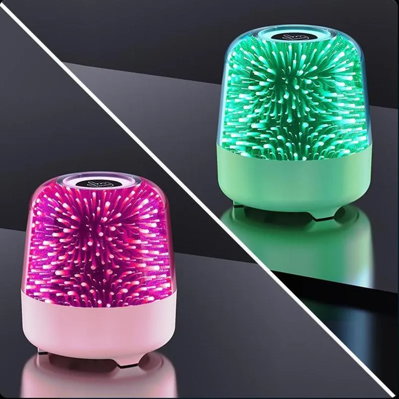 Tischlampen Tragbares Feuerwerk Weihnachten LED-Licht 360 Surround Sound Heimkino BT Blue Tooth-Lautsprecher Touch-Lampen-Design Drahtloser LautsprecherTa