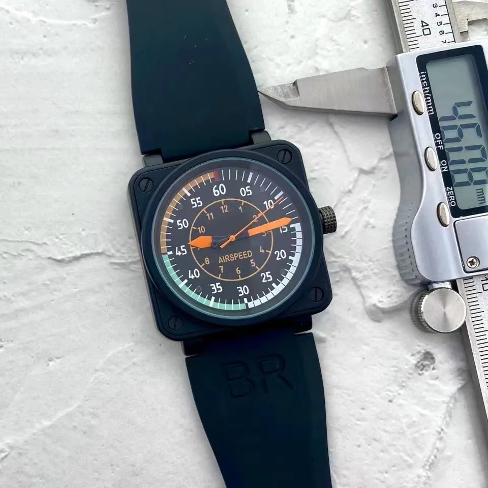 2022 メンズ腕時計自動機械式ベルブラウンレザーブラックラバーロス 6 針 mjk001