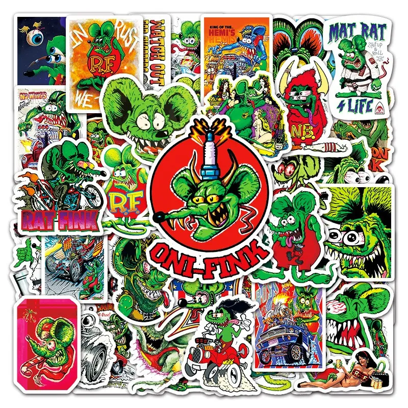 50 st/lot Rat Fink Stickers mus graffiti Stickers för DIY Bagage Laptop Skateboard Motorcykel Cykel Sticker