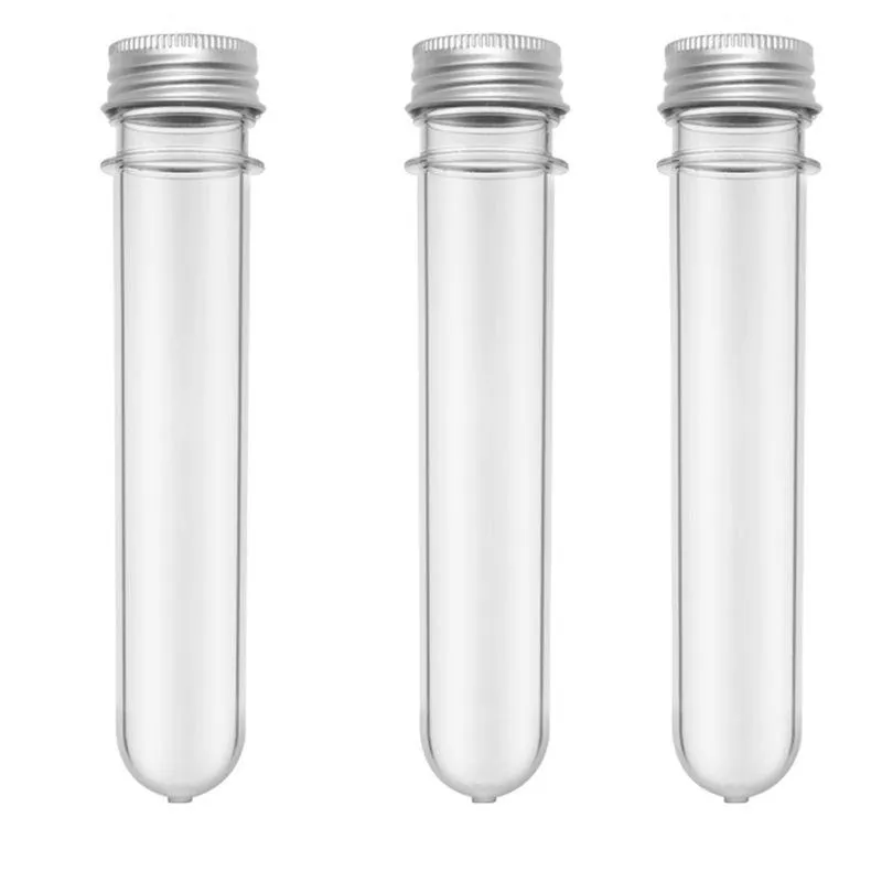 Labs levert plastic testbuizen Clear en transparante snoepopslagcontainers met schroefdoppen 40 ml 10pcslab