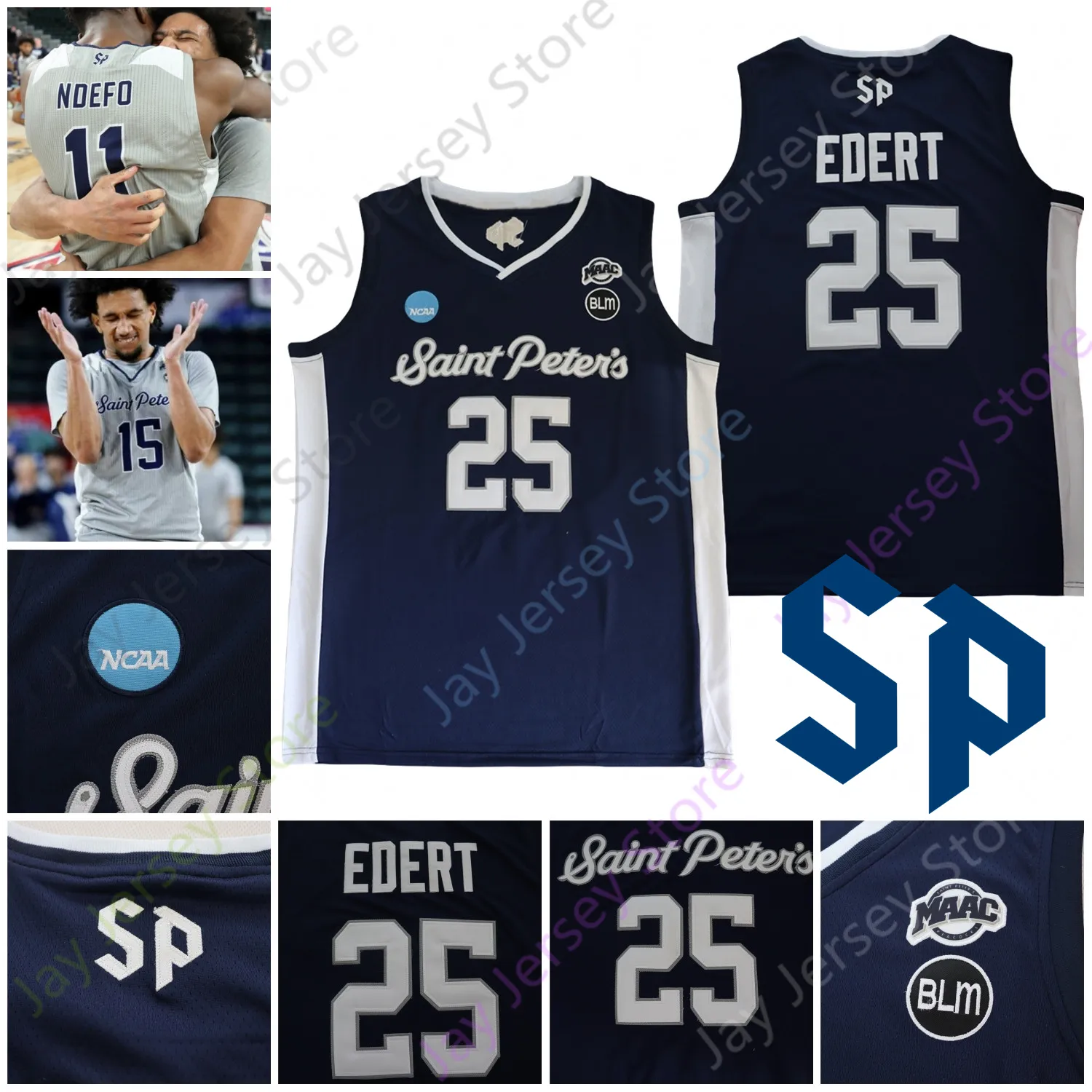 Basketball Jerseys St. Peter's Peters Peacocks Basketball Jersey NCAA College Daryl Banks III KC Ndefo Doug Edert Matthew Lee Fousseyni Drame Murray Dasher Rupert