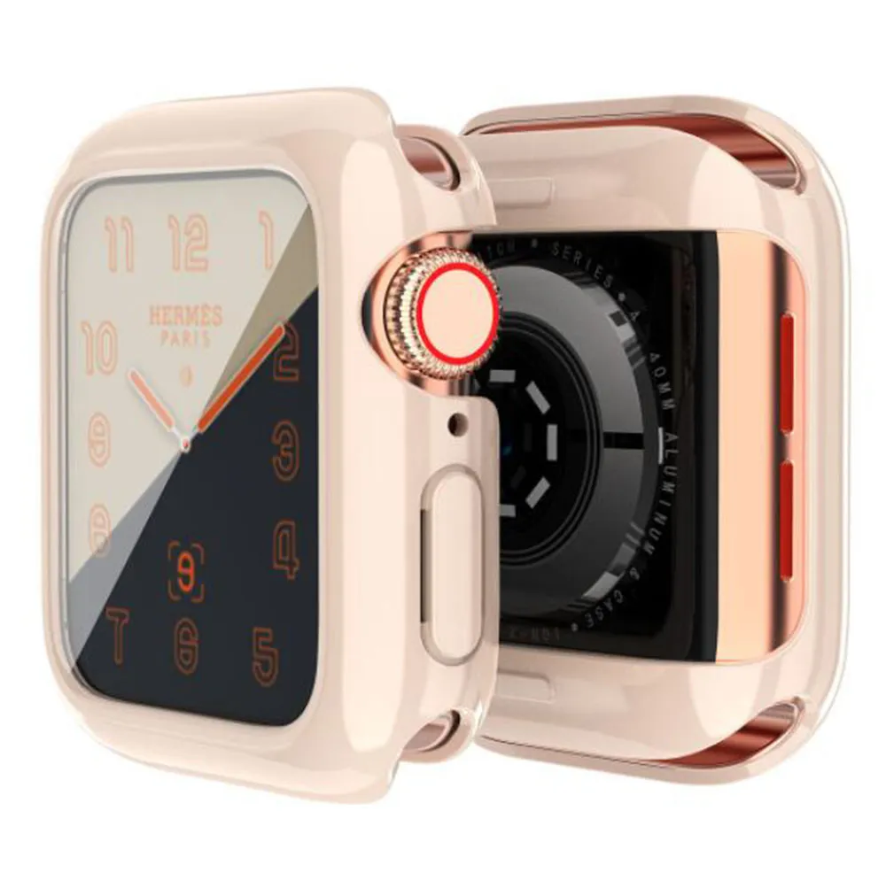 Grossist Dropship Anti-Fall Watch Bands Lämpliga för Apple Watch4 Fourth Generation Diamond PC Protective Shell Iwatch 4 Screen Protector