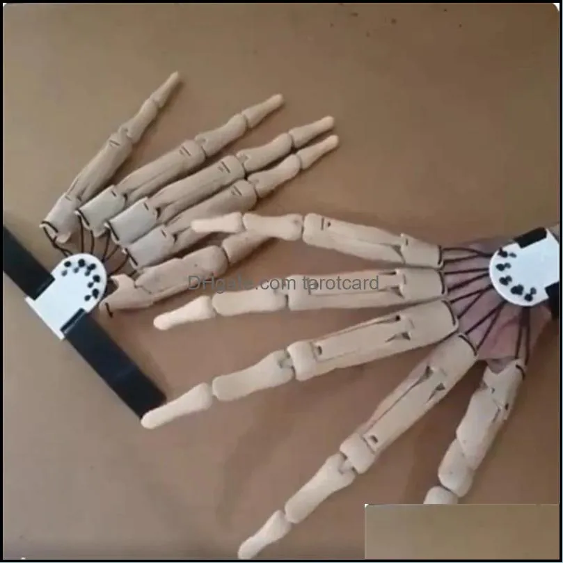 Party Decoration Devil Palm Joint-style Finger Halloween Gloves With Flexible Joints Dress Role-playing Props