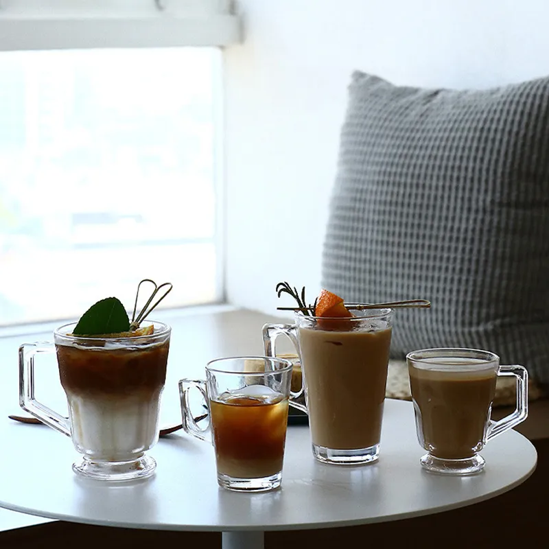 Glass Högtemperatur Kaffe latte kopp varm och kall dryck juice tumblers
