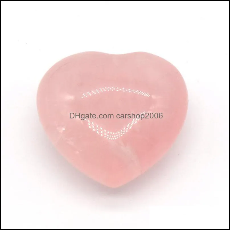 natural stone heart 25mm 30mm rose quartz yoga meditation energy stone bead for chakra healing decoration