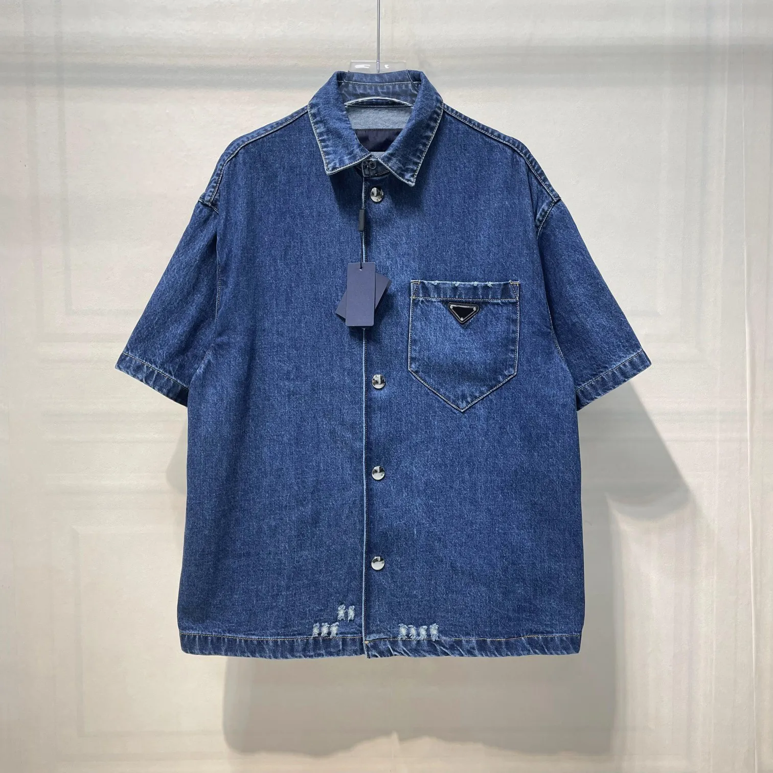 Vêtements pour hommes Designer taille américaine Version ample de chemise en jean décontracté bleu de haute qualité conception à simple boutonnage chemises pour hommes