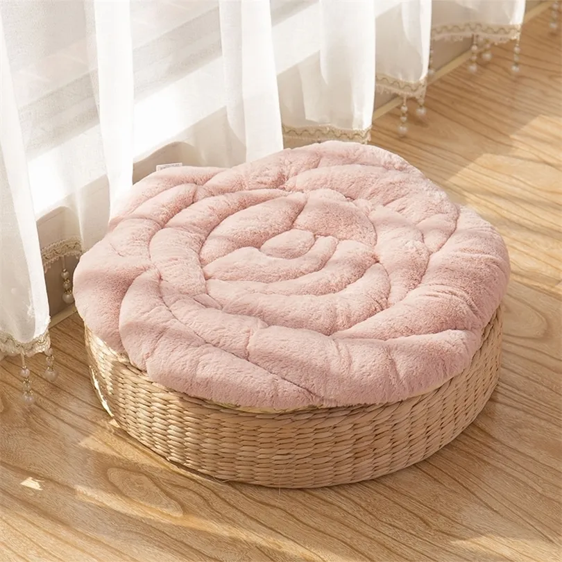 Японский стиль 53x53см круглый шорт -шортел розовый подушка домашний пол стул декор подушка накладка Car Mat Stust 20126666