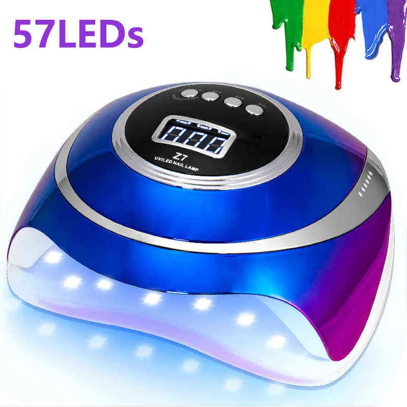 Nxy Newest Uv Led Nail Lamp Quick Dryer Gel Polish with 4 Timer Automatic Sensor Lcd Display Professional Manicure 220624