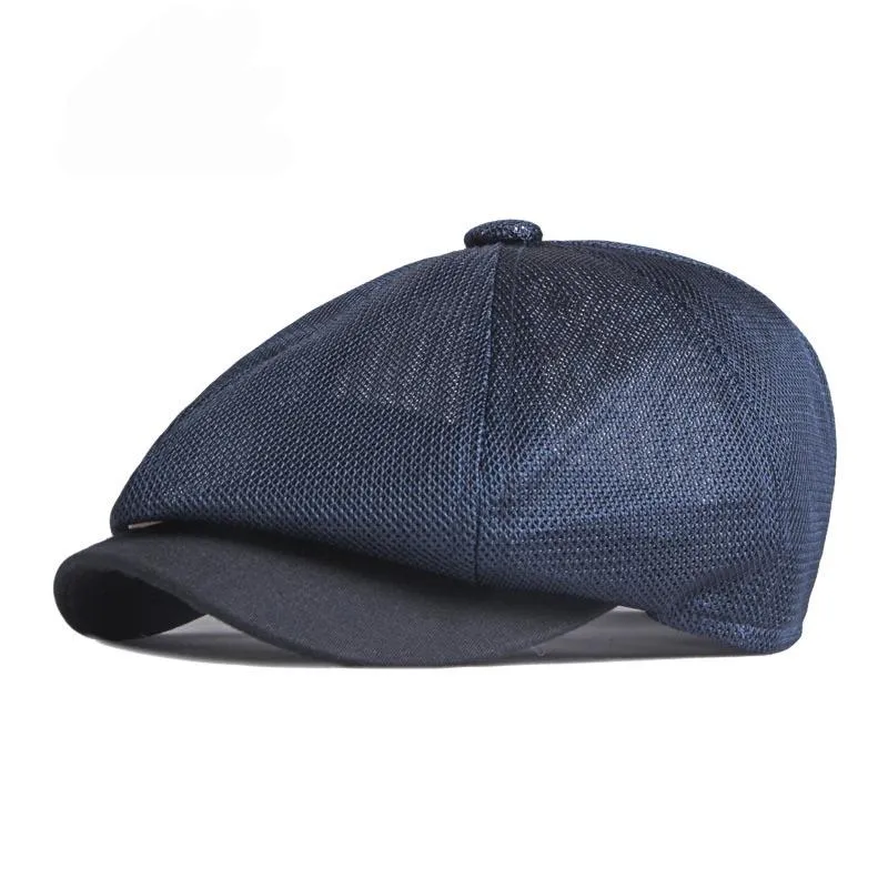 Bérets Sboy Casquettes Pour Hommes Casual Peintres Chapeau Maille Creuse À Chevrons Casquette Plate Gavroche Chapeau Octogonal Bérets