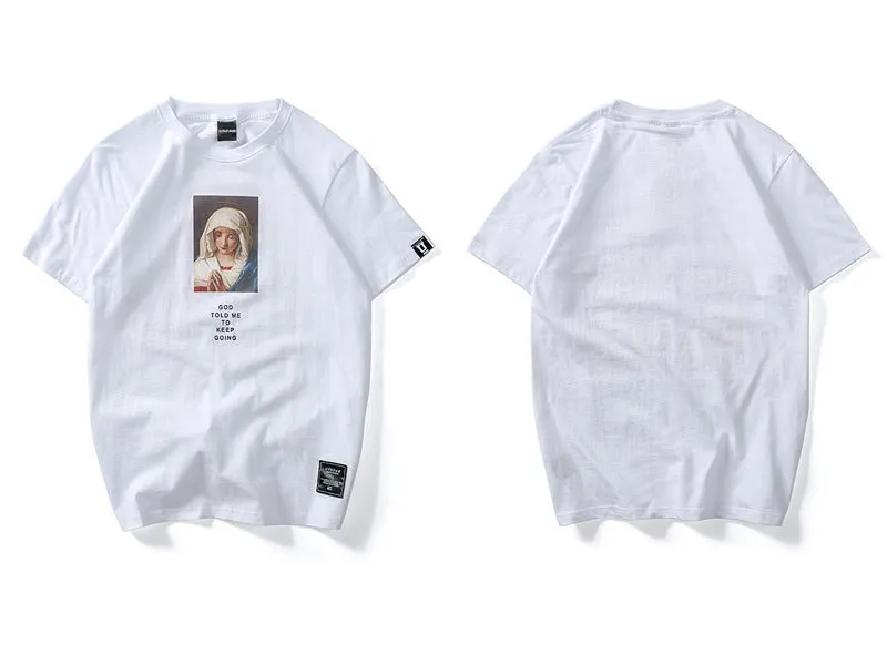 Virgin Mary Printed Short Sleeve T Shirts 1