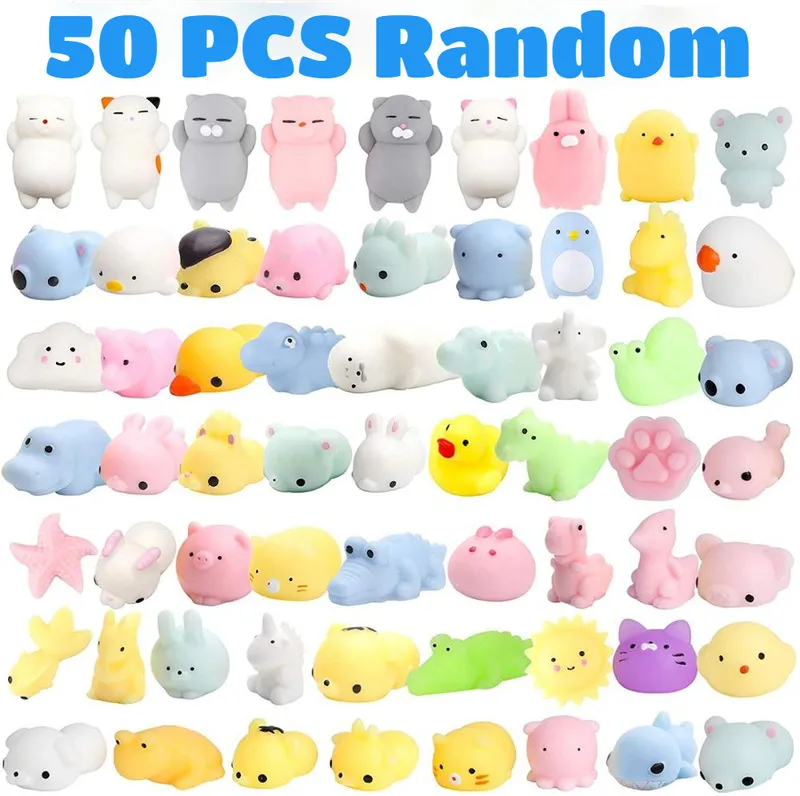 50 5st Kawaii Squishies Mochi Anima Squishy Toys for Kids Antistress Ball Squeeze Party gynnar Stress Relief Birthday 220531
